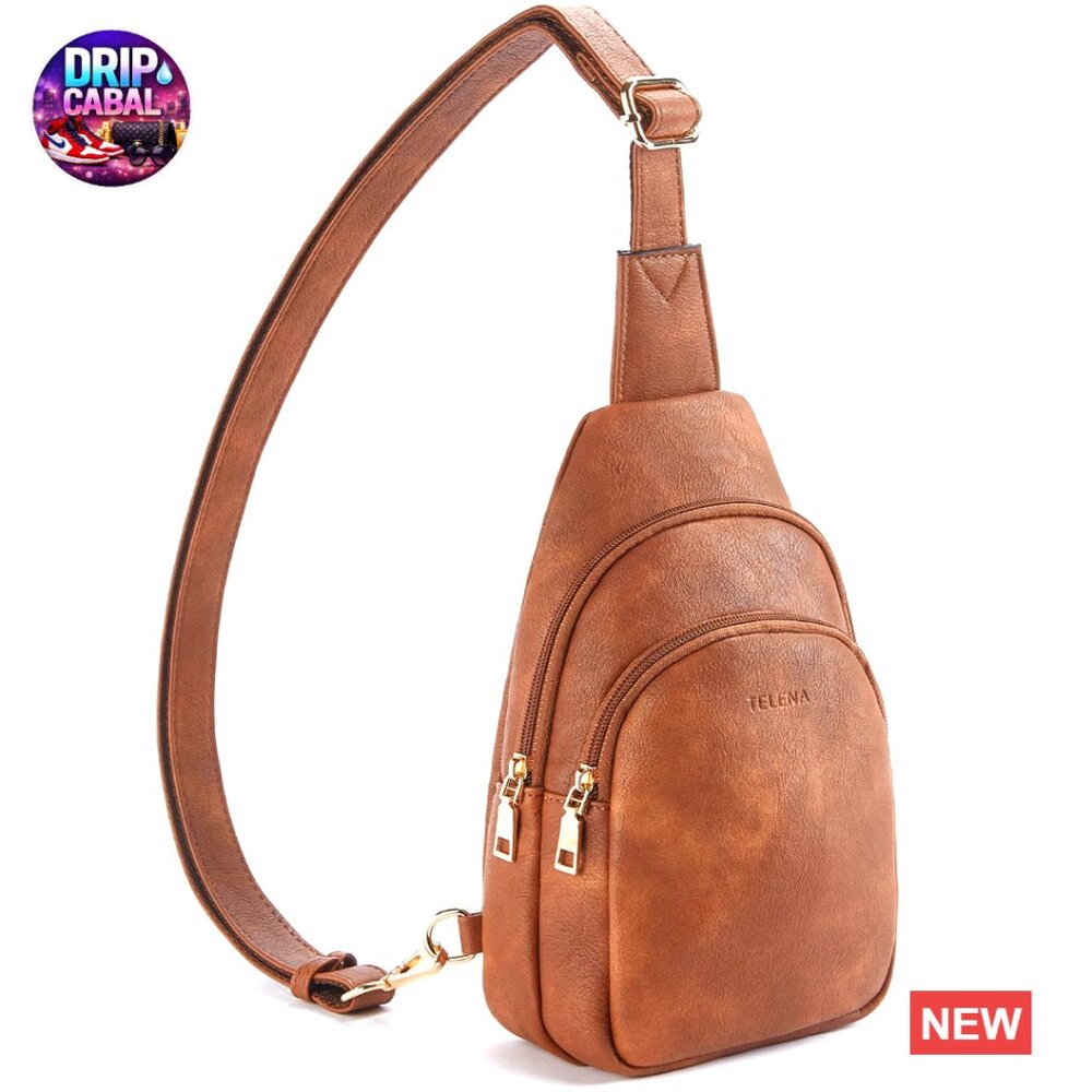 Faux Leather Crossbody Sling Bag with Anti-Theft Pocket